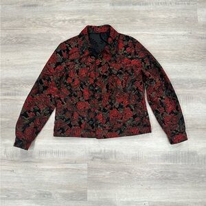 Source Unknown Red & Black Floral reversible Jacket